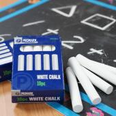 CHC-10W 碳酸鈣白色粉筆 (10入裝) - Calcium Carbonate Non-Toxic Chalks (white 10pcs pack)